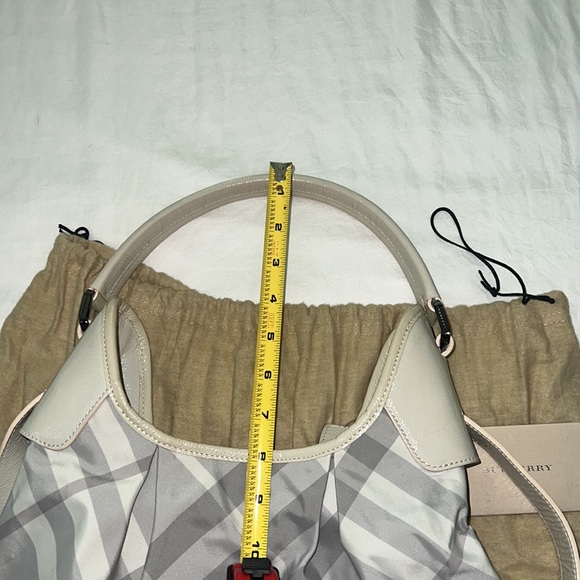 Burberry Ivory Beat Check Canvas Hobo Bag - Picture 8 of 9